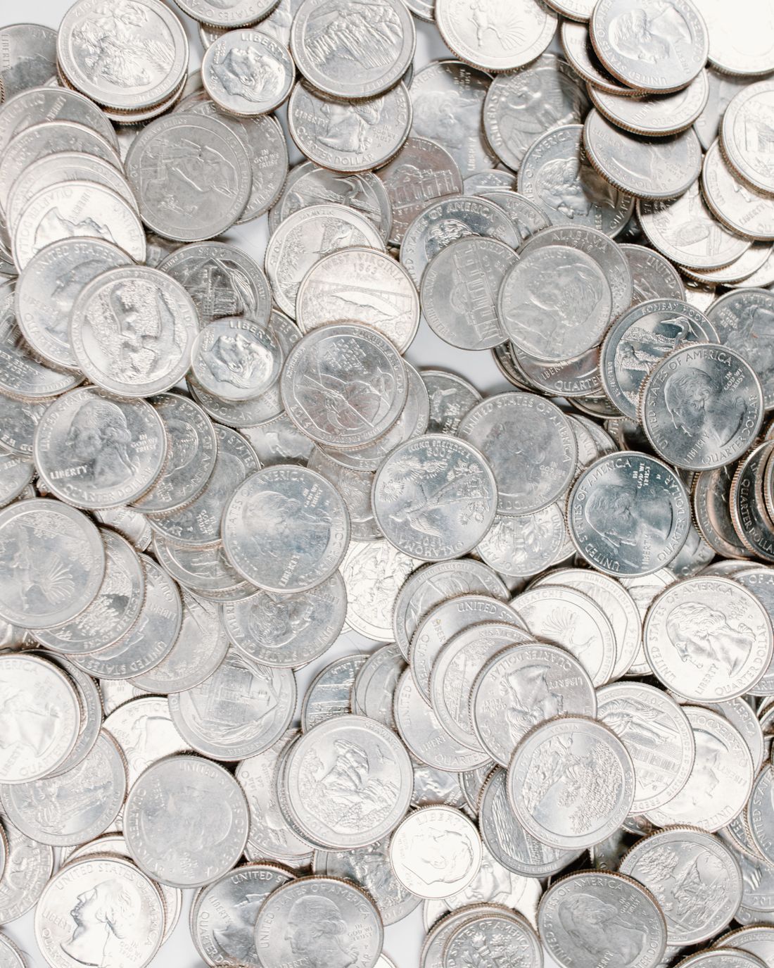 Moedas e peças de prata
